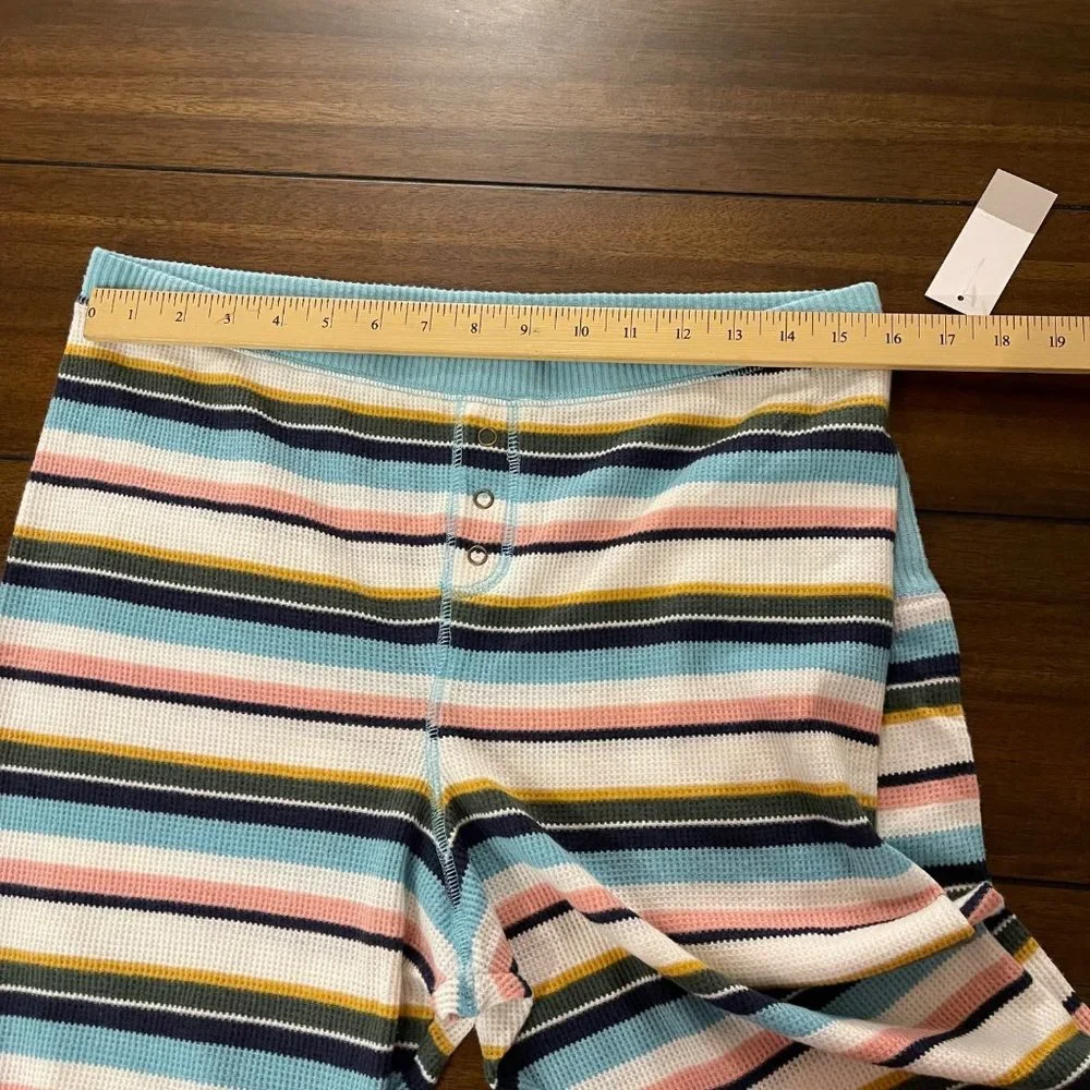 NWT BP. Multicolor Stripe Elastic Waist Tapered Ribbed Knit Leggings Pants Large